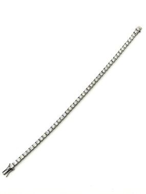 925 Silver, 13.5CTW Moissanite Tennis Bracelet - 7.5"